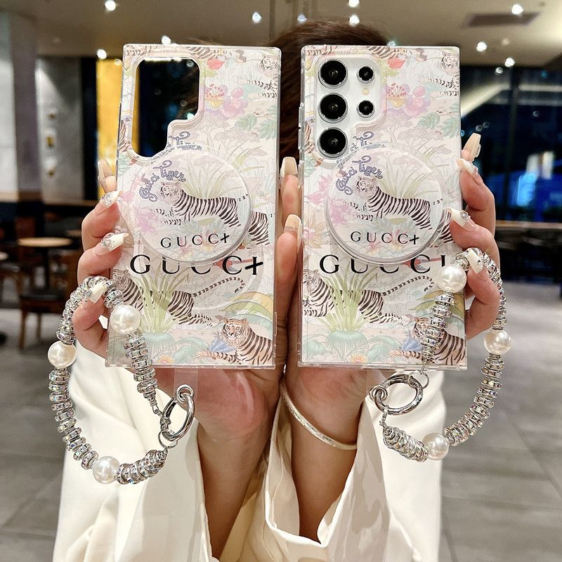 Étui magnétique à motif floral tigre pour Samsung