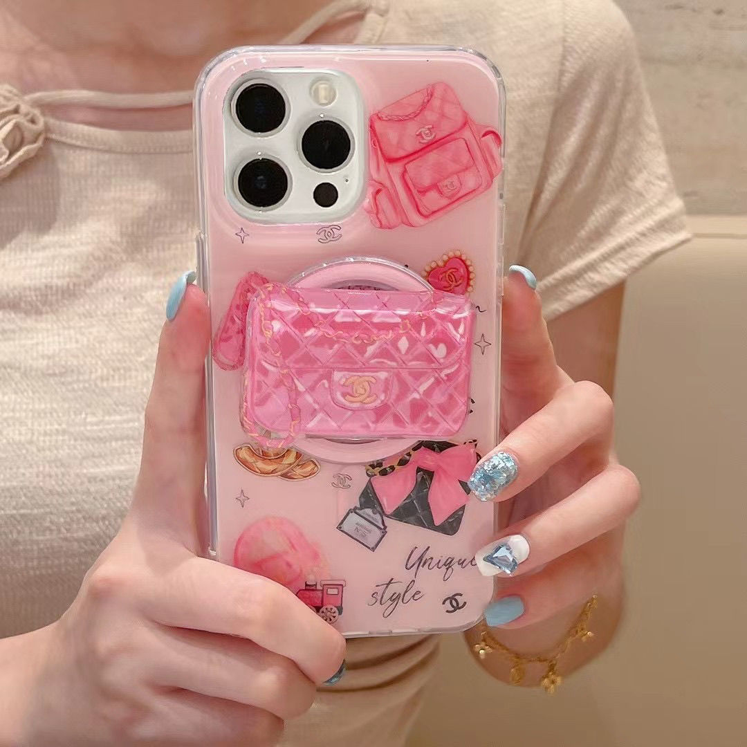 Custodia magnetica per telefono Pink Bags per iPhone