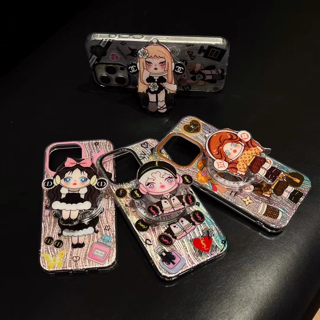 Custodia magnetica per iPhone con motivo ragazze dei cartoni animati