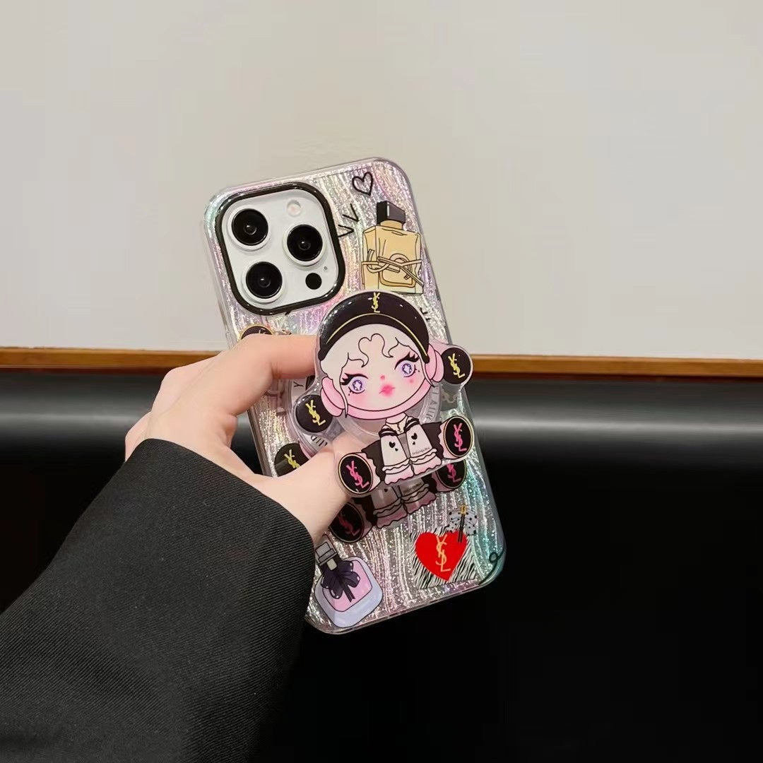 Custodia magnetica per iPhone con motivo ragazze dei cartoni animati