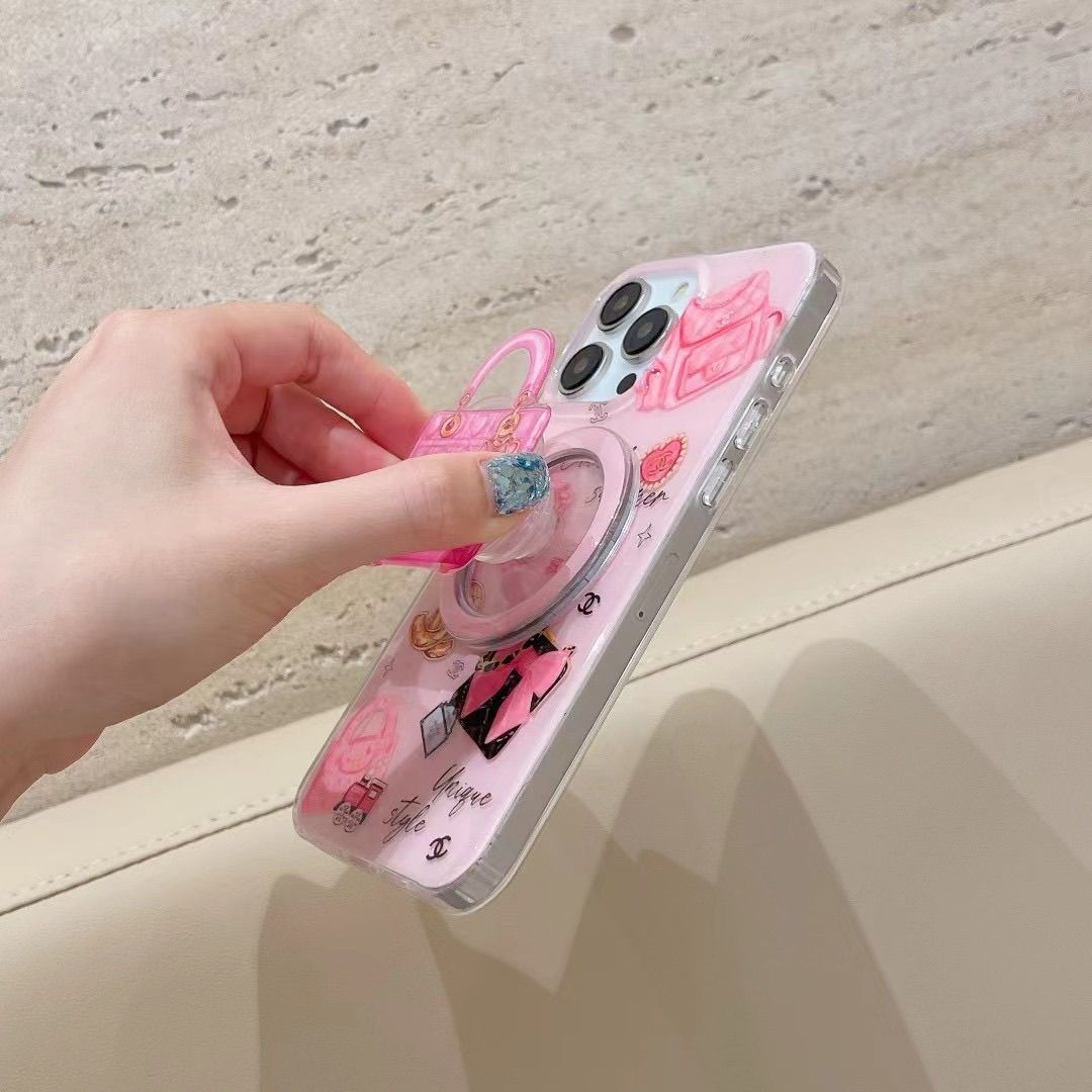 Custodia magnetica per telefono Pink Bags per iPhone