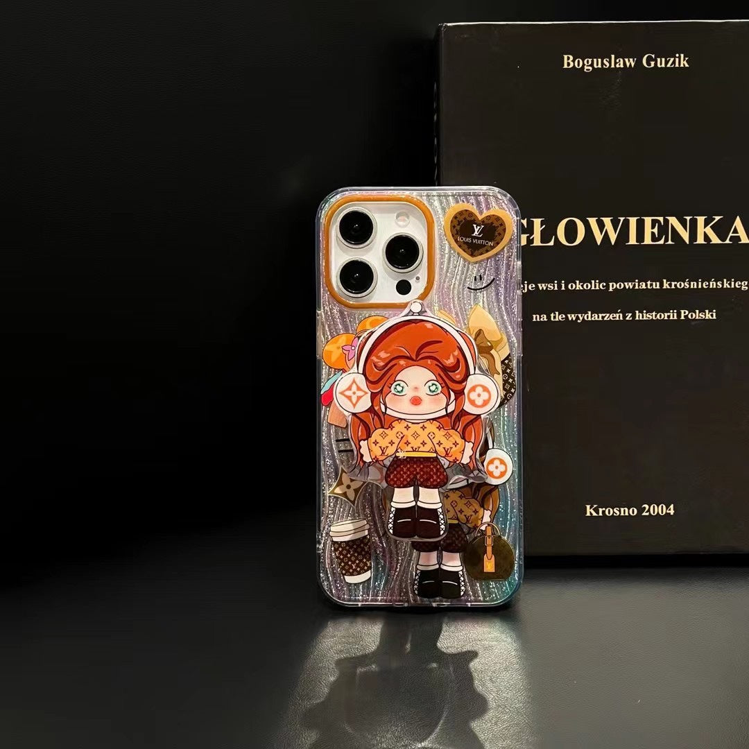 Custodia magnetica per iPhone con motivo ragazze dei cartoni animati