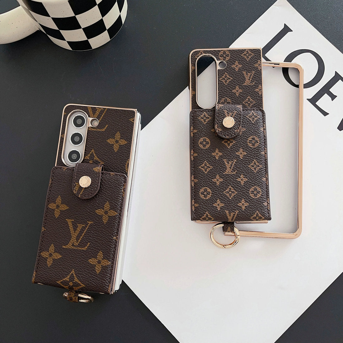 Étui porte-cartes avec cordon pour Samsung Galaxy
