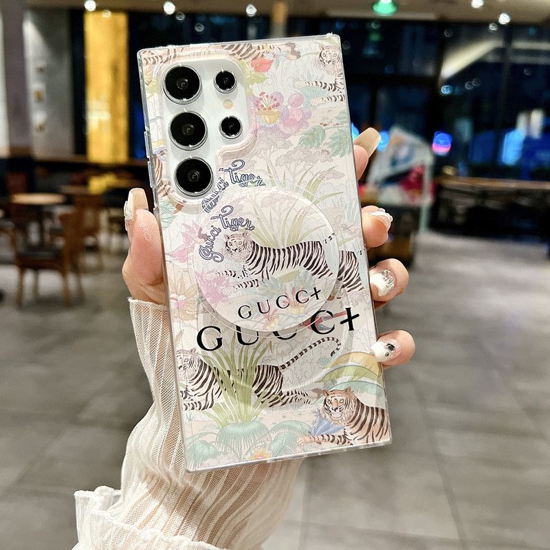 Étui magnétique à motif floral tigre pour Samsung
