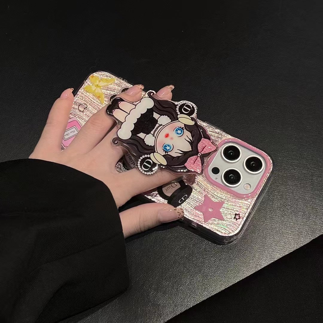 Custodia magnetica per iPhone con motivo ragazze dei cartoni animati