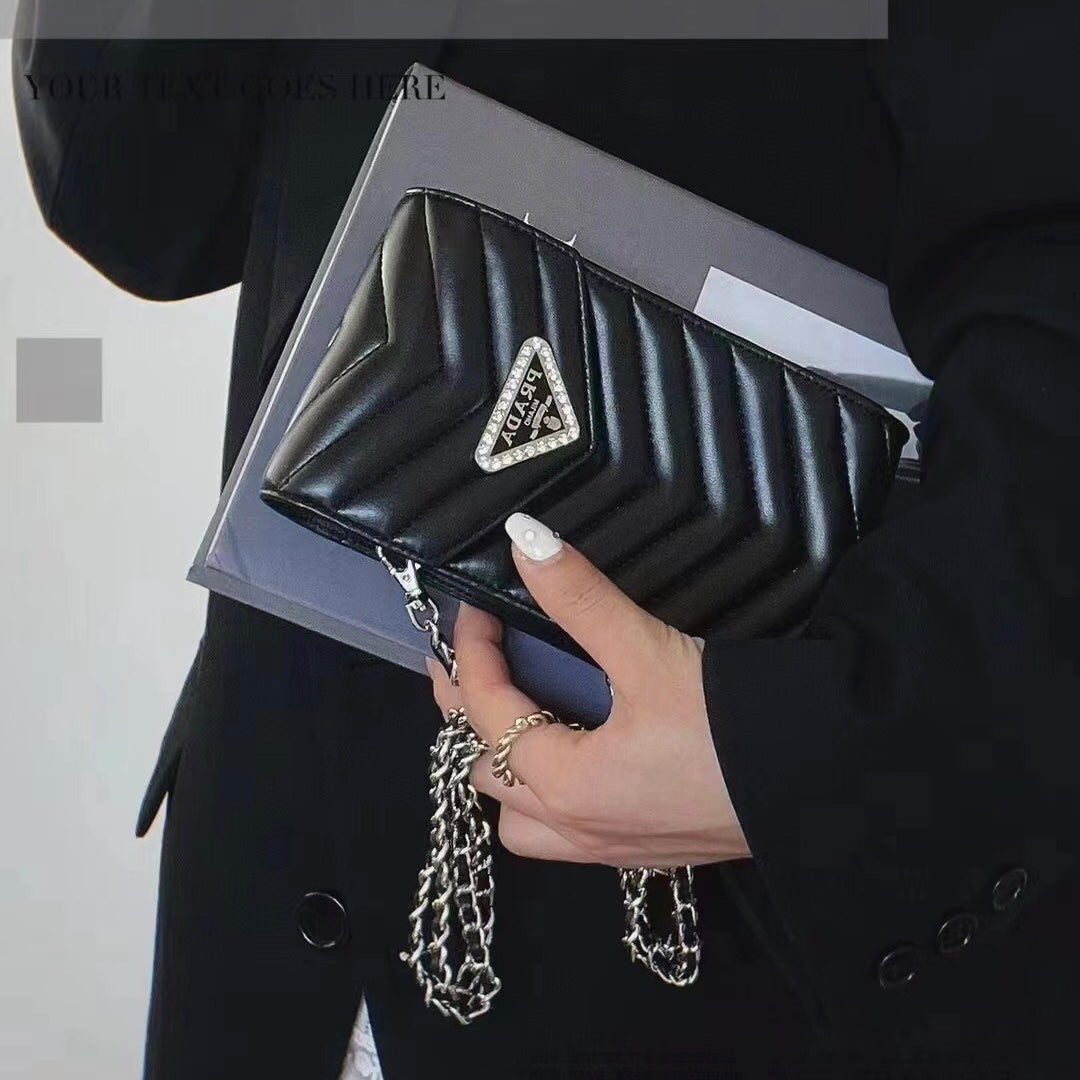Borsa per telefono con design Bling nero