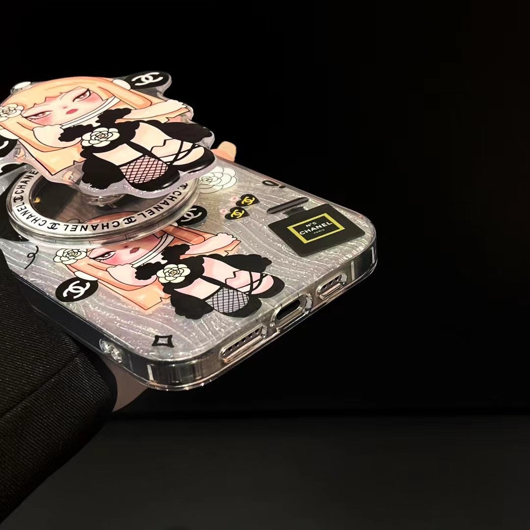 Custodia magnetica per iPhone con motivo ragazze dei cartoni animati