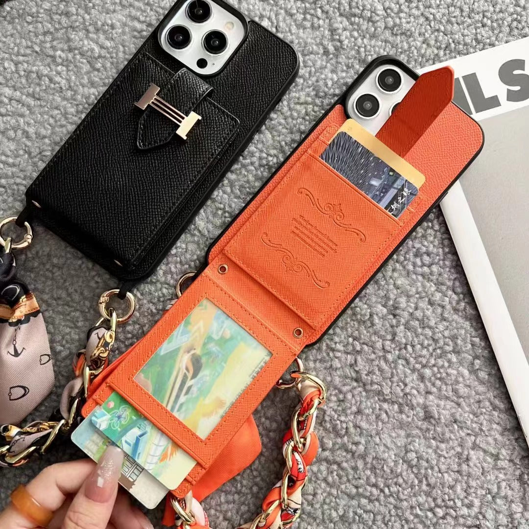 Custodia per telefono con porta carte di lusso per iPhone