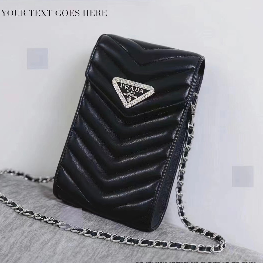 Borsa per telefono con design Bling nero
