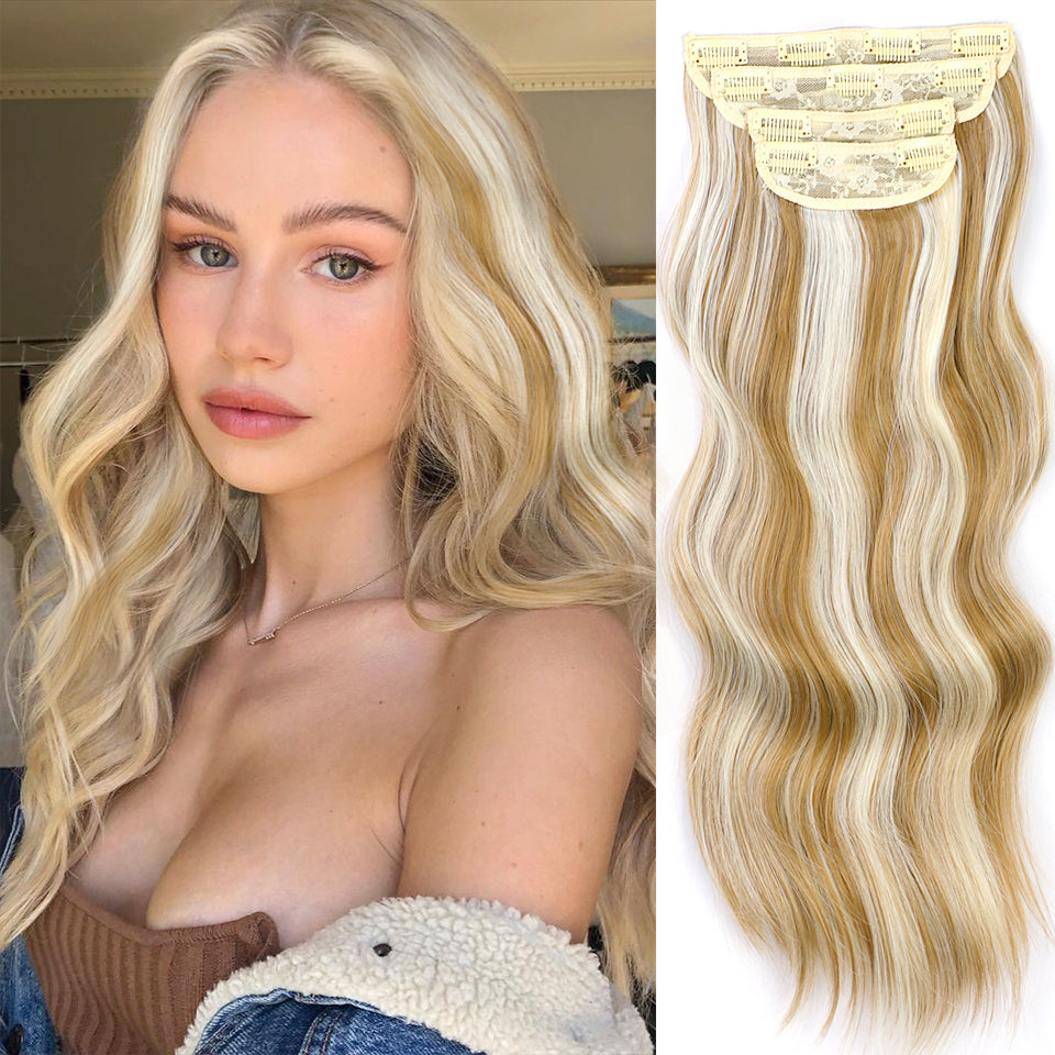 Extension per capelli lunghi e ondulati con clip (4 pezzi)