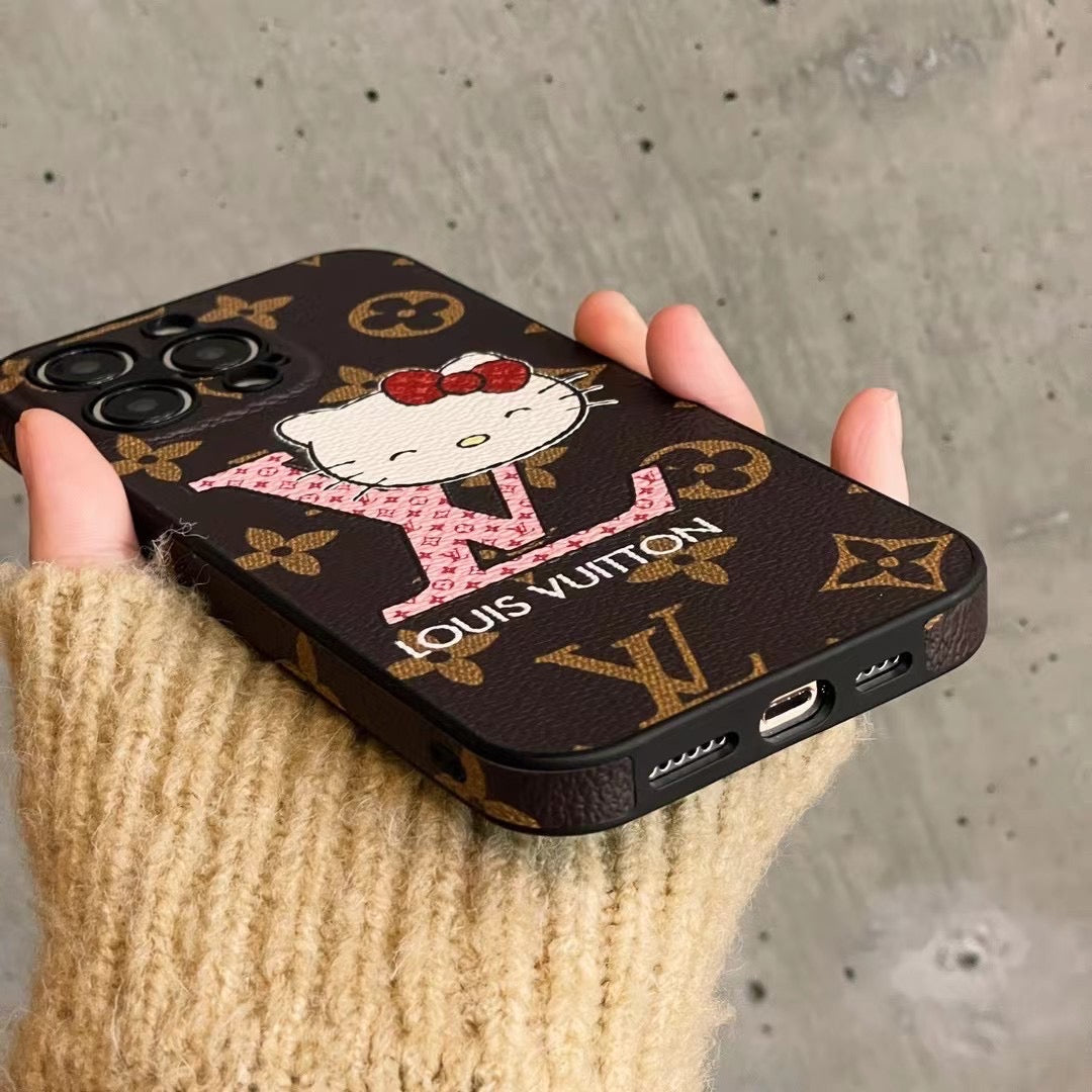 Custodia per telefono alla moda con motivo a cartoni animati per iPhone