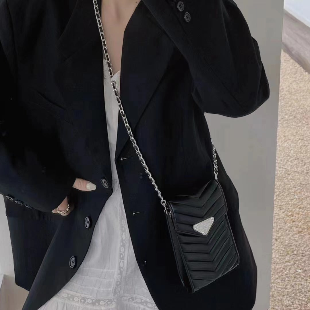 Borsa per telefono con design Bling nero
