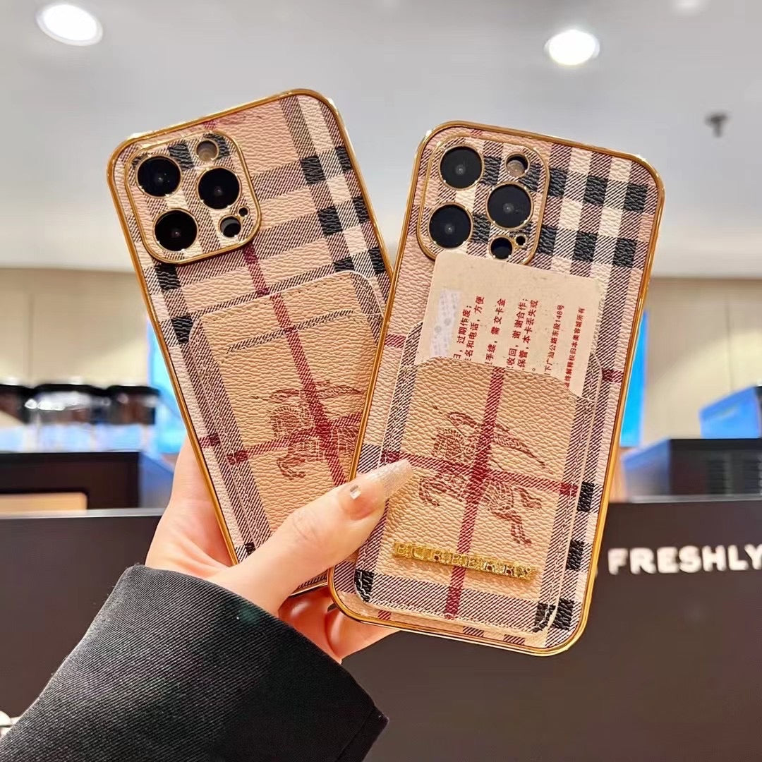 Custodia per telefono alla moda dorata per iPhone