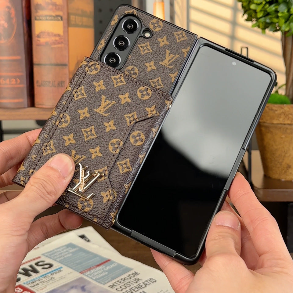 Étui portefeuille marron pour Samsung
