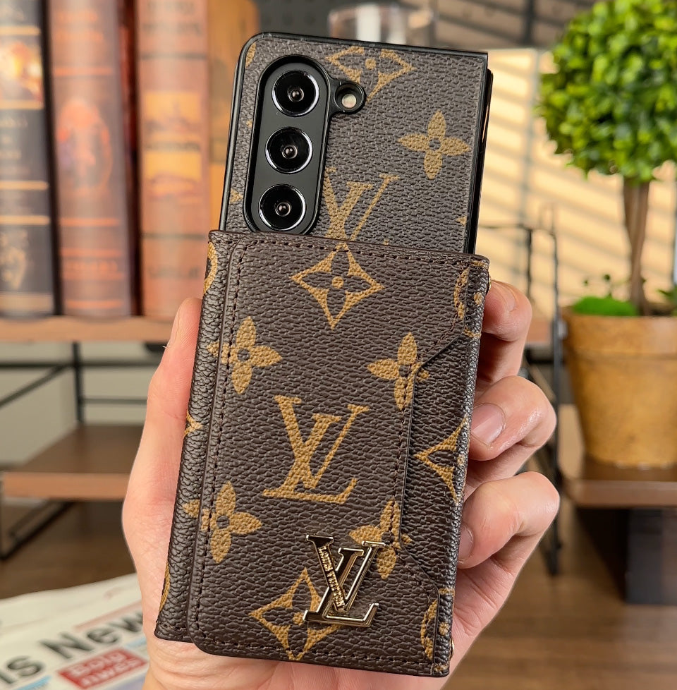Étui portefeuille marron pour Samsung