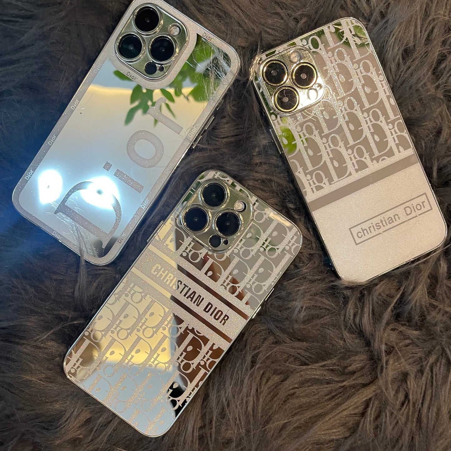 Custodia per telefono argento brillante per iPhone