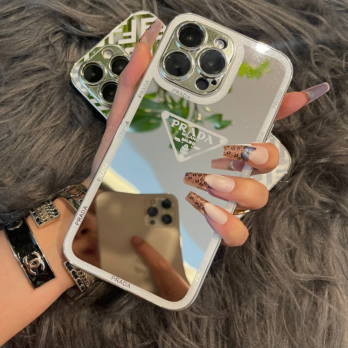 Custodia per telefono con effetto specchio per iPhone