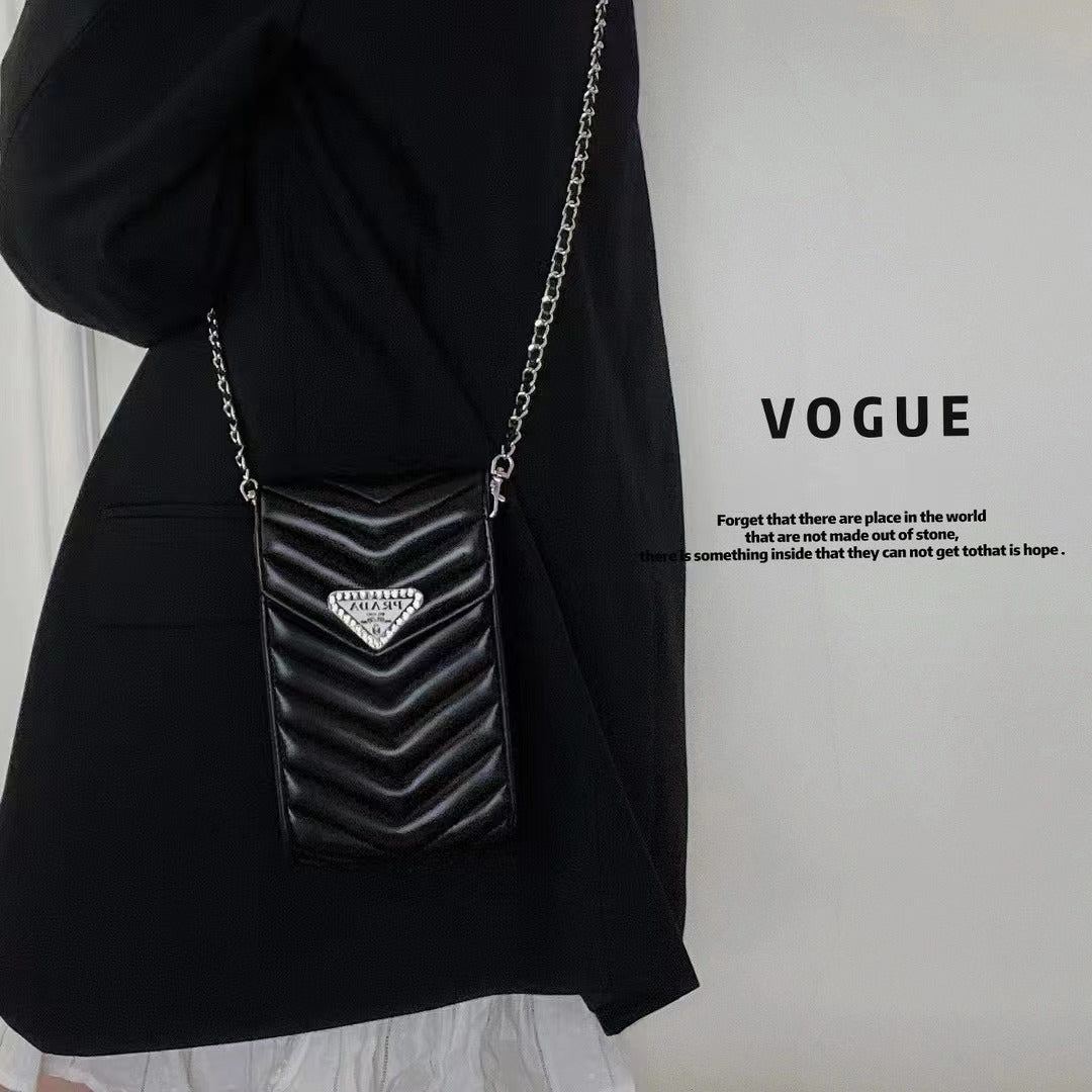 Borsa per telefono con design Bling nero