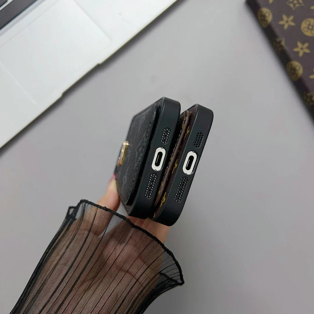 Custodia per telefono alla moda con porta carte per iPhone