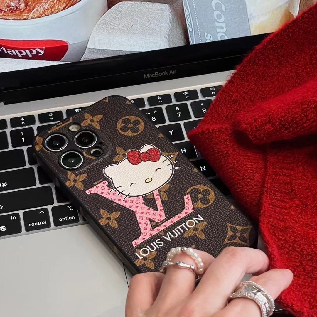 Custodia per telefono alla moda con motivo a cartoni animati per iPhone