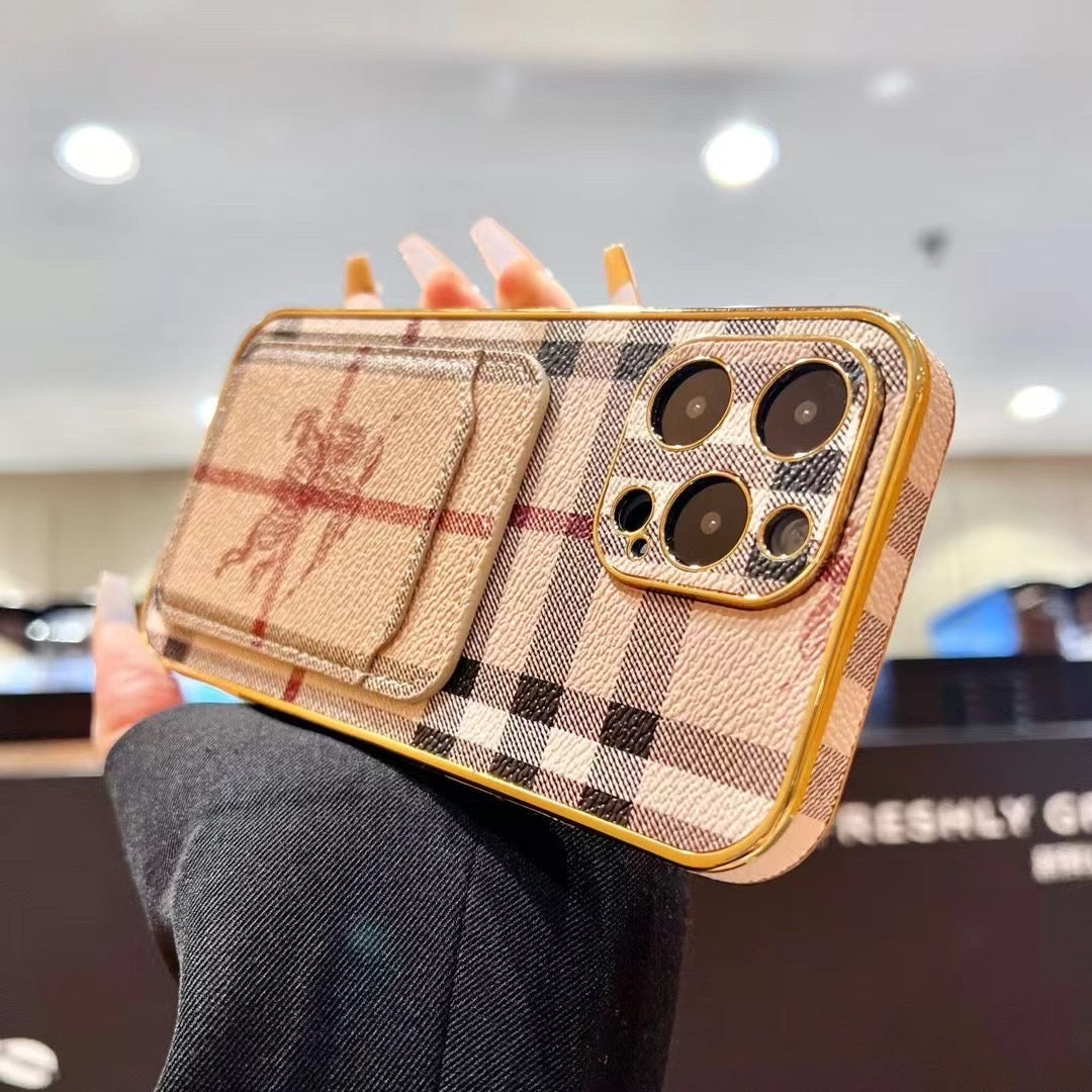 Custodia per telefono alla moda dorata per iPhone