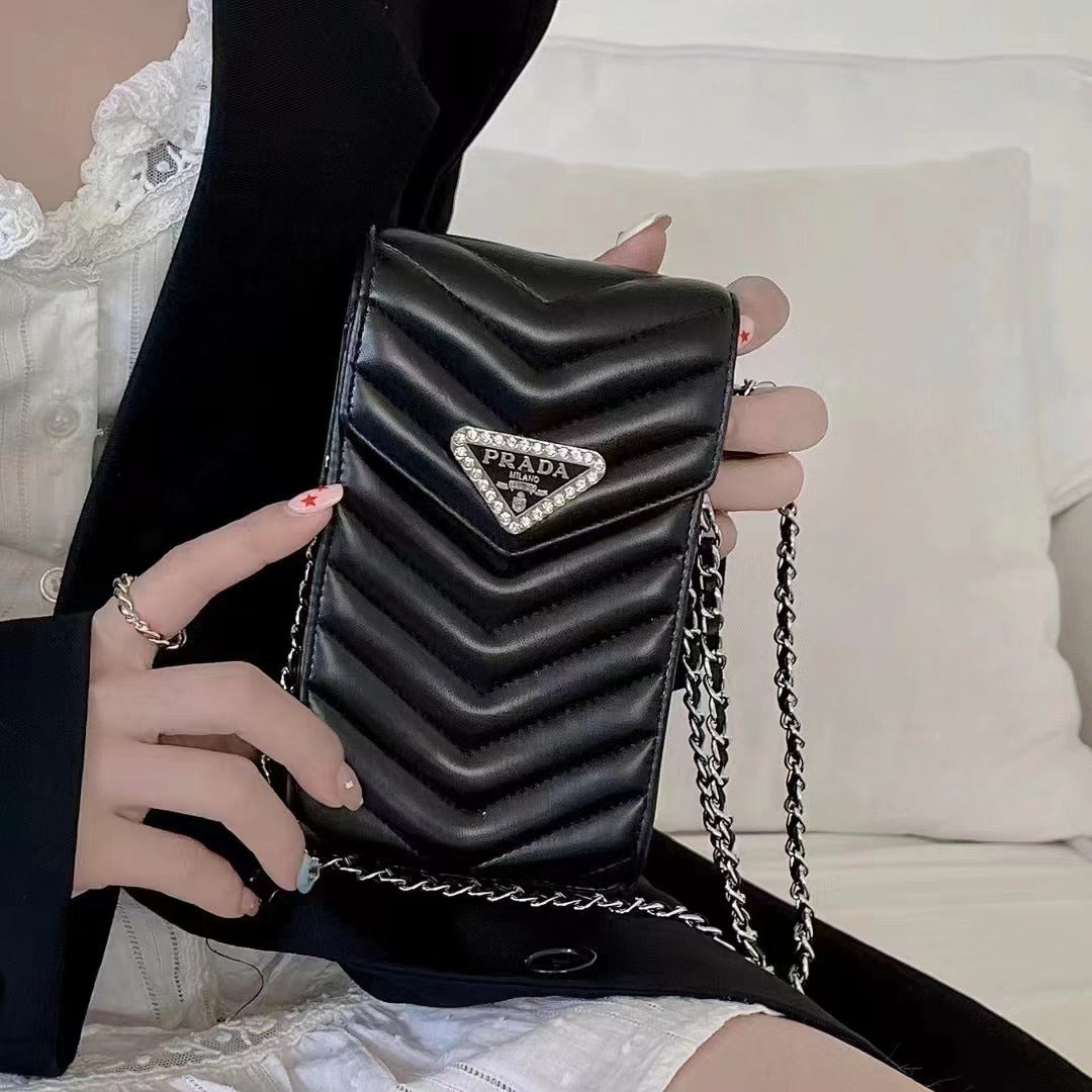 Borsa per telefono con design Bling nero