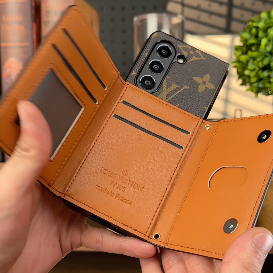 Étui portefeuille marron pour Samsung