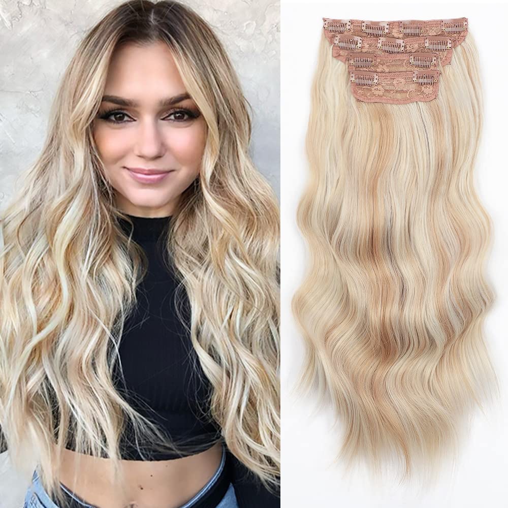 Extension per capelli lunghi e ondulati con clip (4 pezzi)