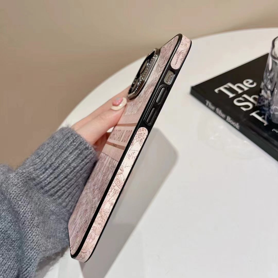 Custodia per telefono stampata rosa per iPhone