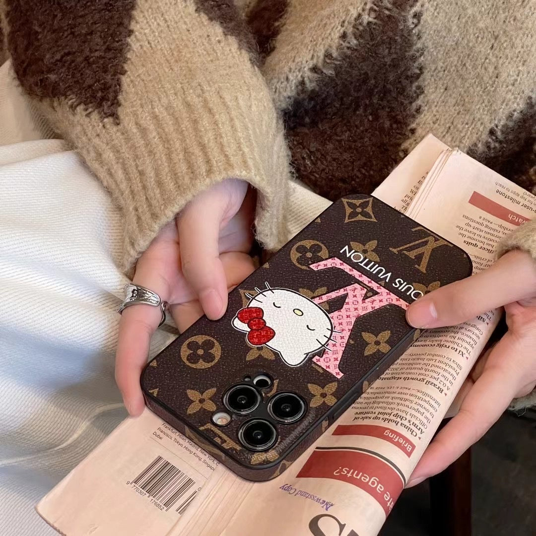 Custodia per telefono alla moda con motivo a cartoni animati per iPhone