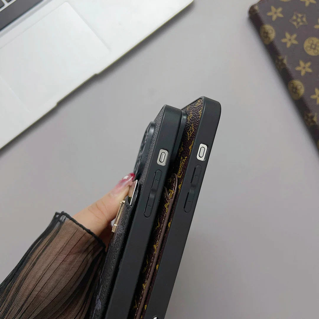 Custodia per telefono alla moda con porta carte per iPhone