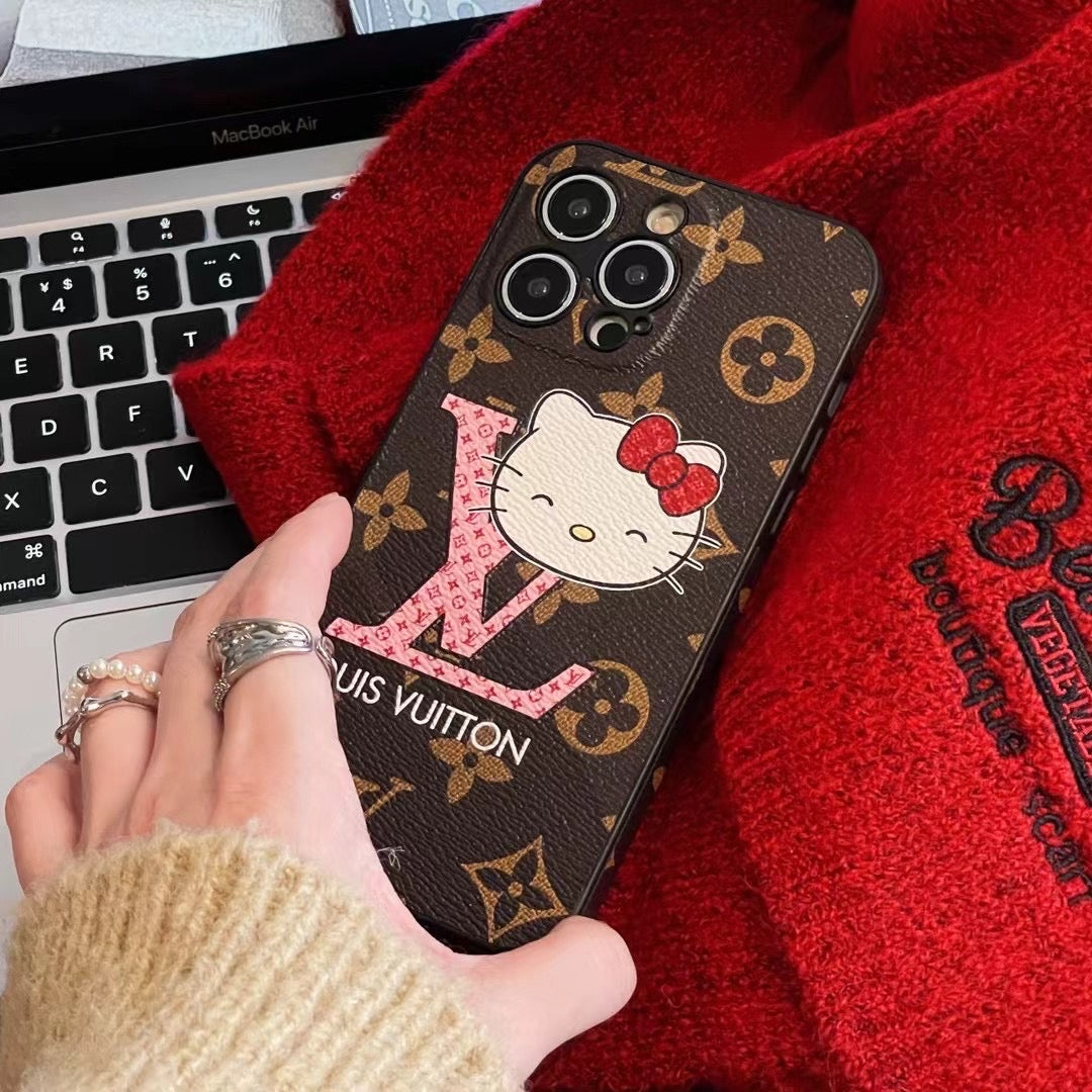 Custodia per telefono alla moda con motivo a cartoni animati per iPhone