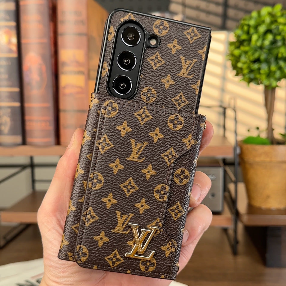 Étui portefeuille marron pour Samsung