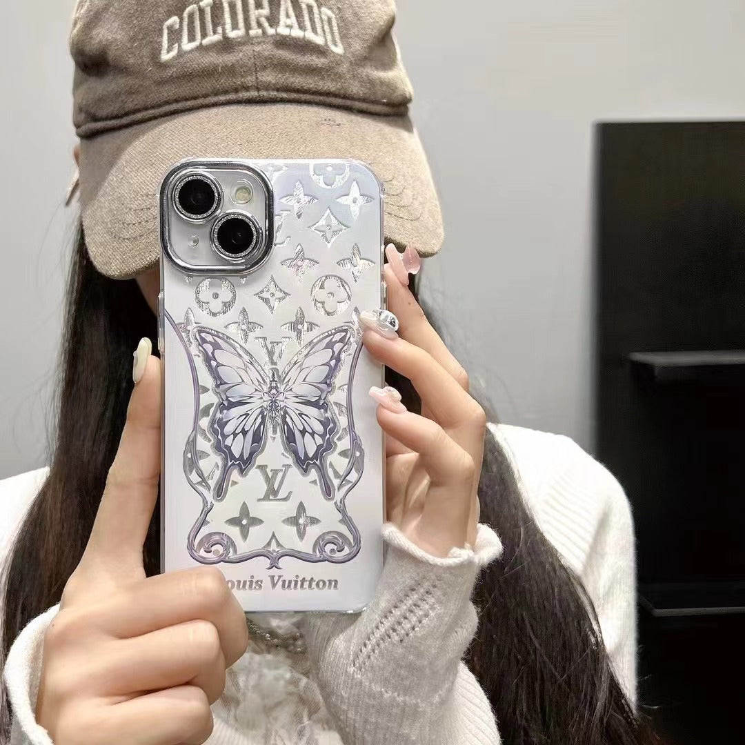 Custodia per telefono a farfalla bianca per iPhone