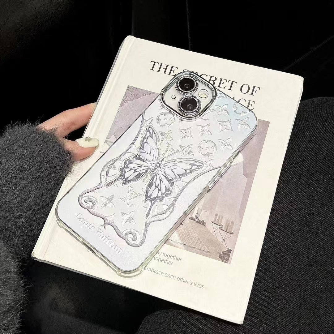 Custodia per telefono a farfalla bianca per iPhone