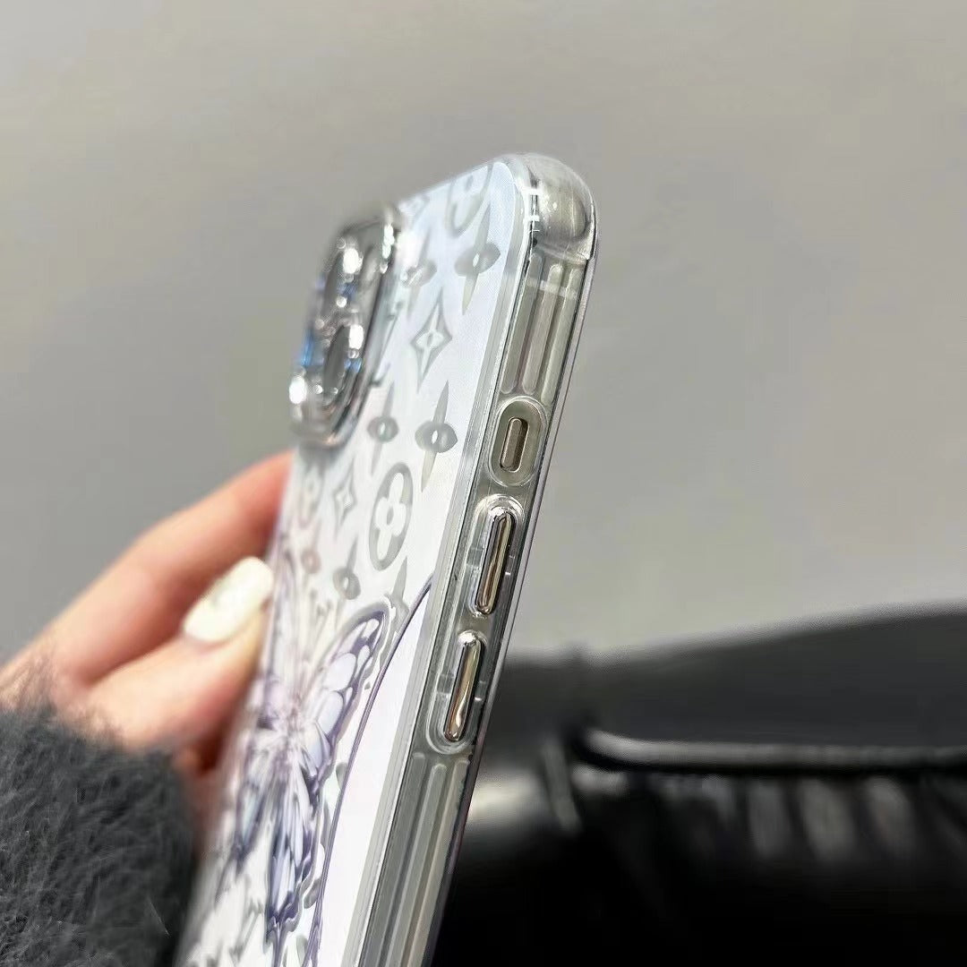 Custodia per telefono a farfalla bianca per iPhone