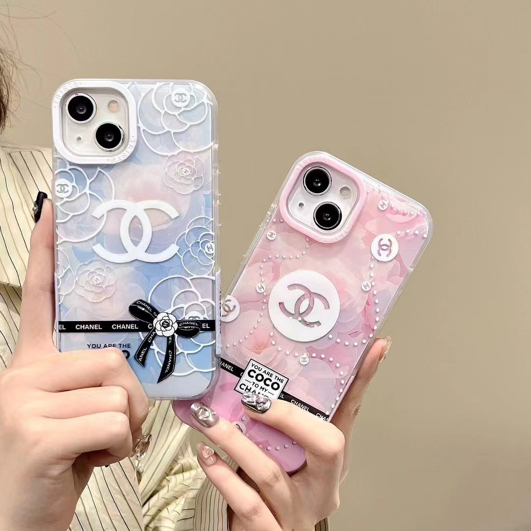 Custodia per telefono divertente blu e rosa per iPhone