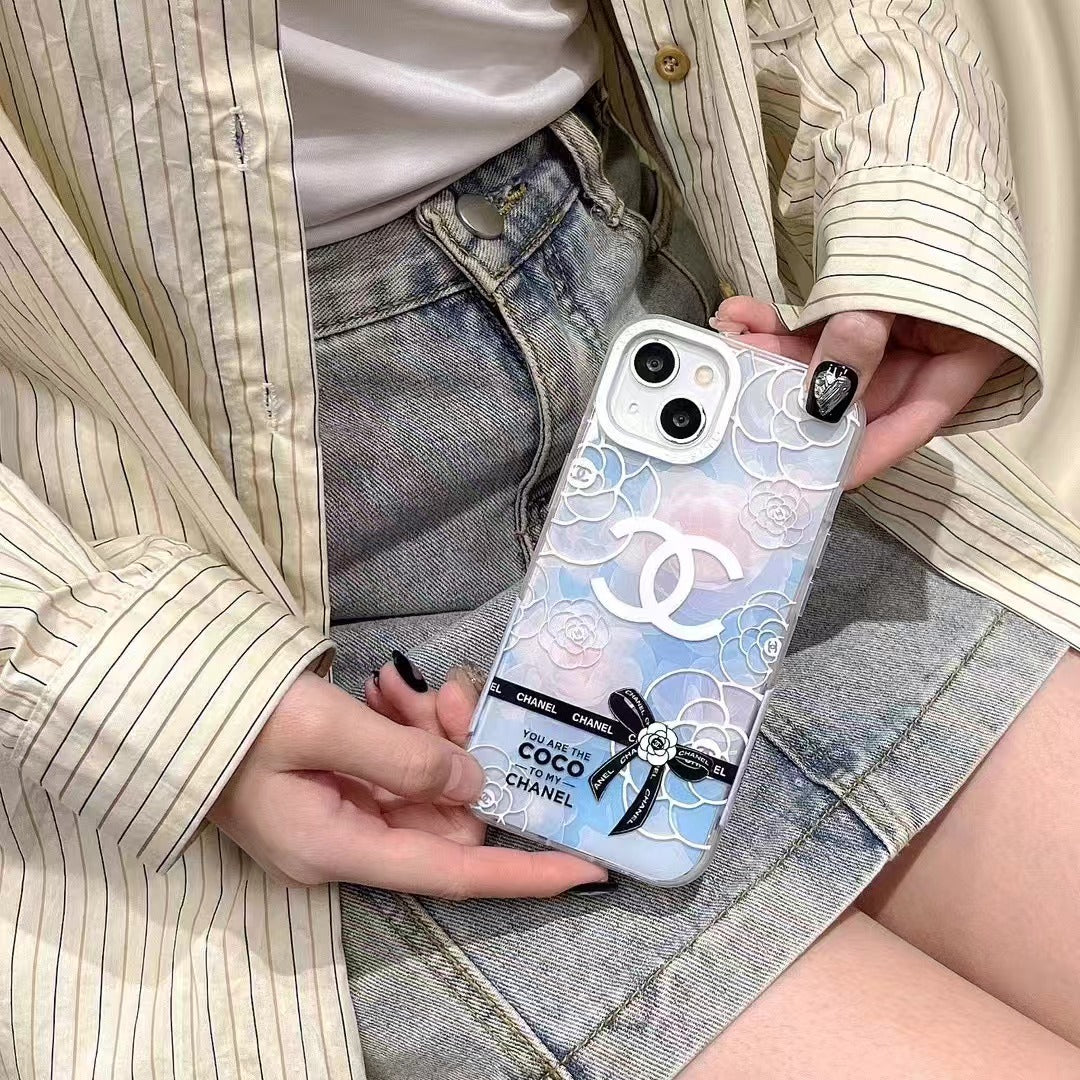 Custodia per telefono divertente blu e rosa per iPhone