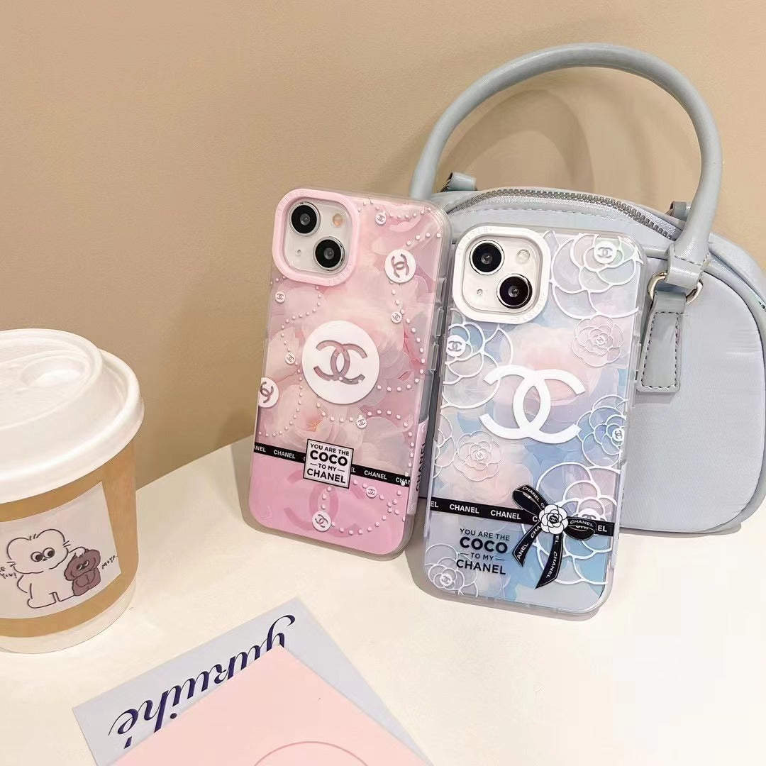 Custodia per telefono divertente blu e rosa per iPhone