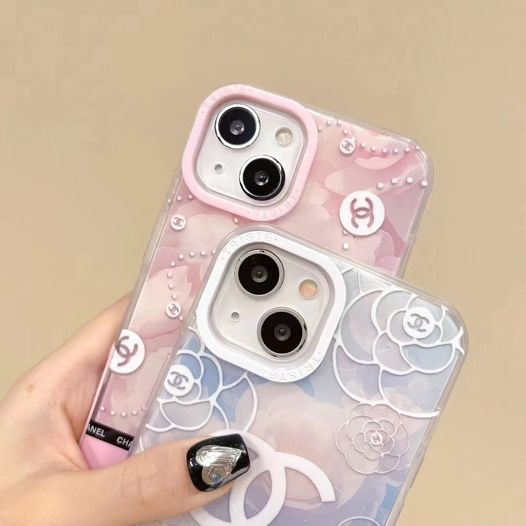 Custodia per telefono divertente blu e rosa per iPhone