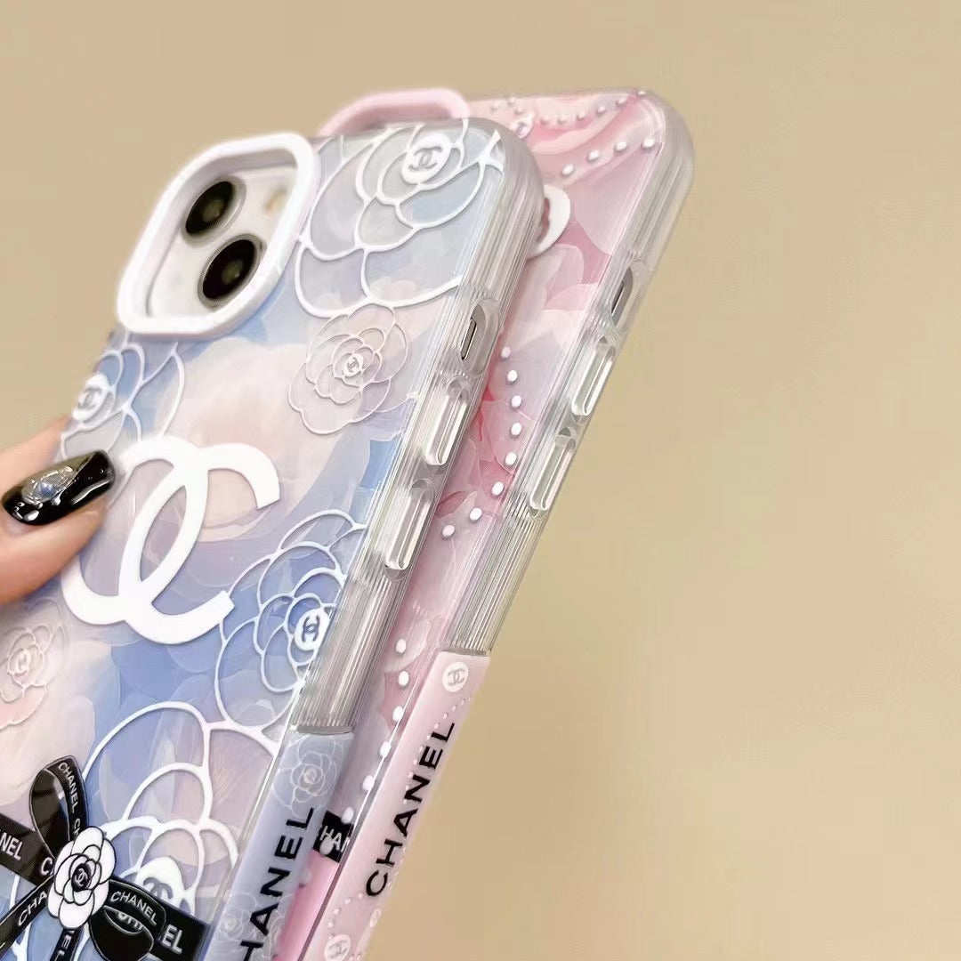 Custodia per telefono divertente blu e rosa per iPhone