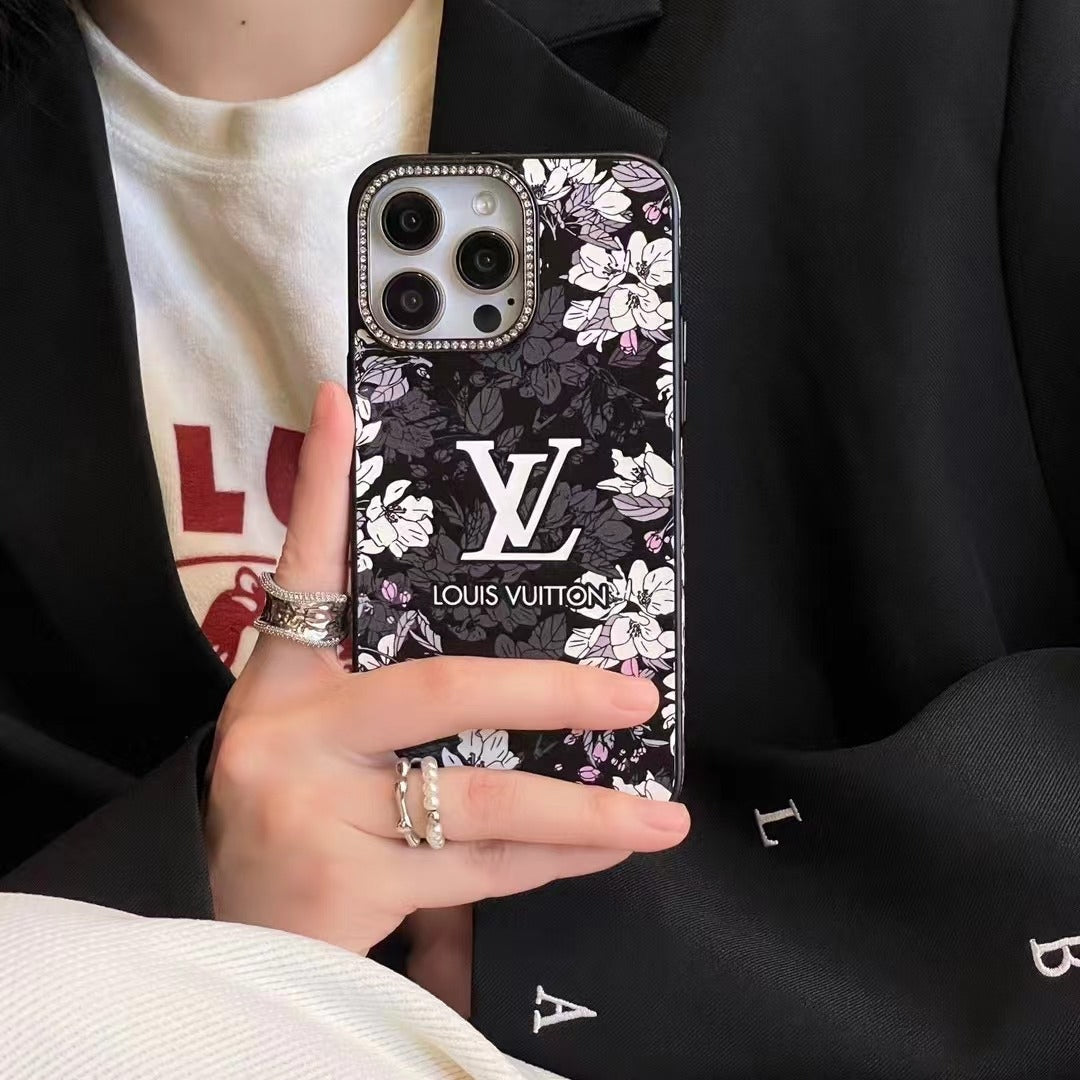 Custodia per telefono con design floreale per iPhone