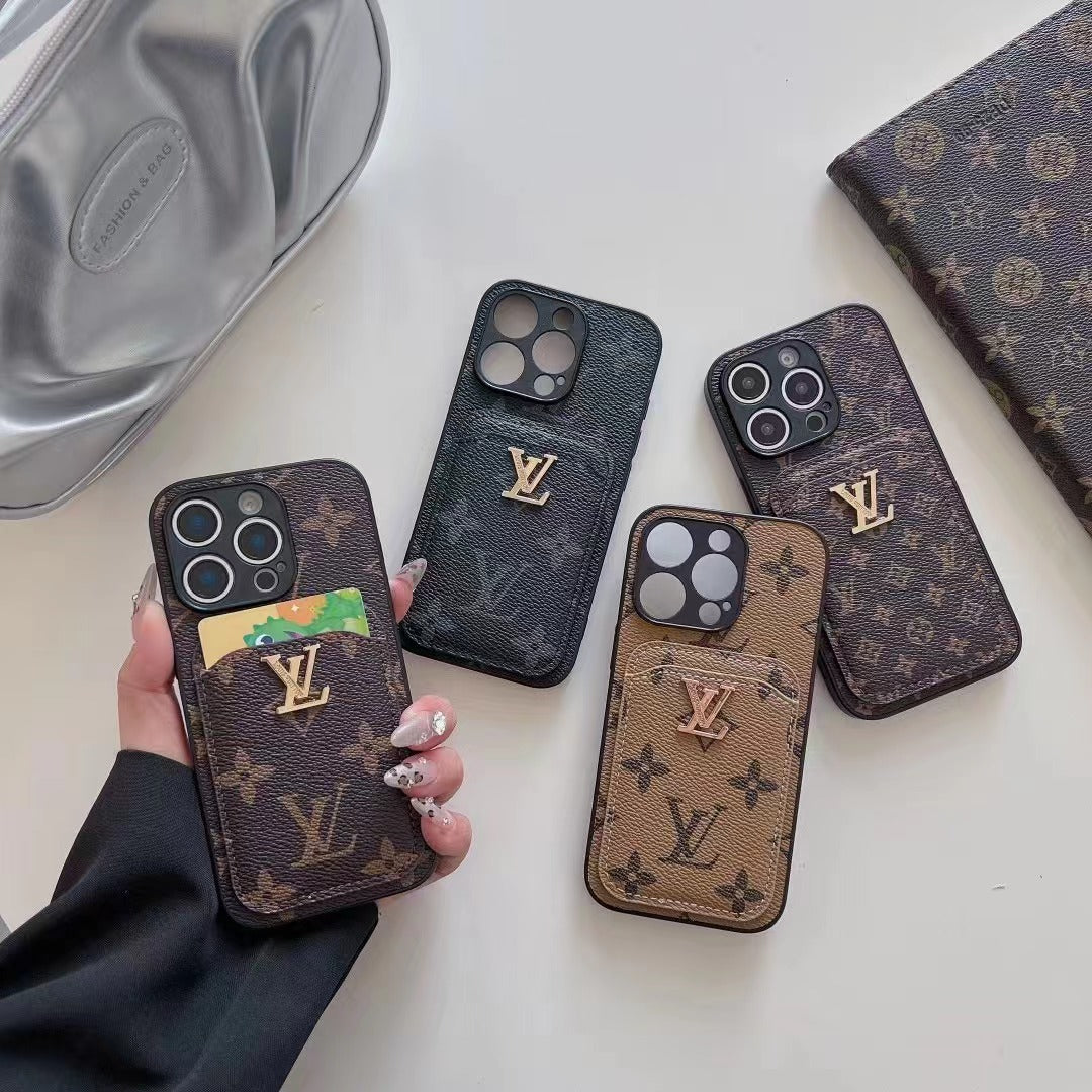 Custodia per telefono alla moda con porta carte per iPhone