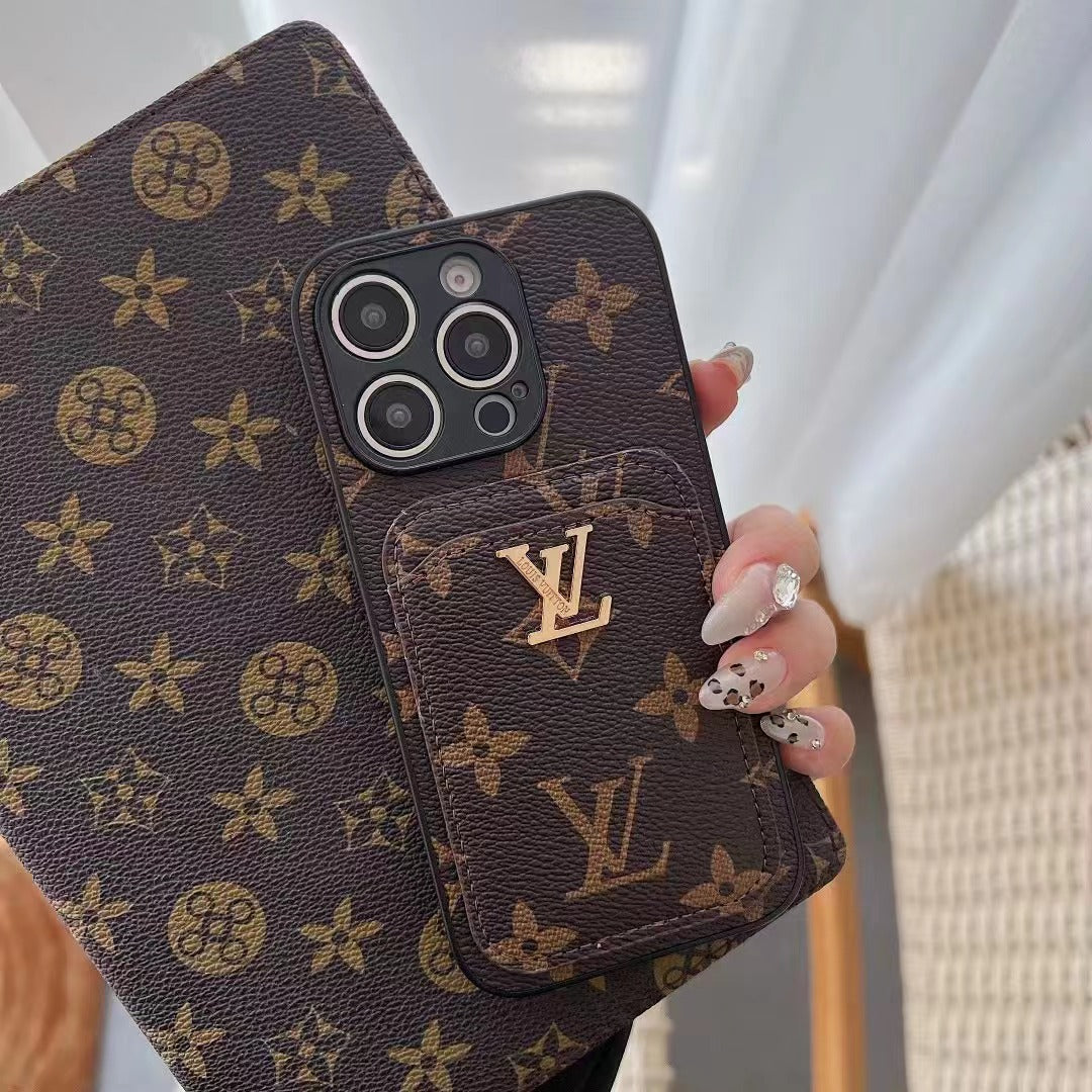 Custodia per telefono alla moda con porta carte per iPhone