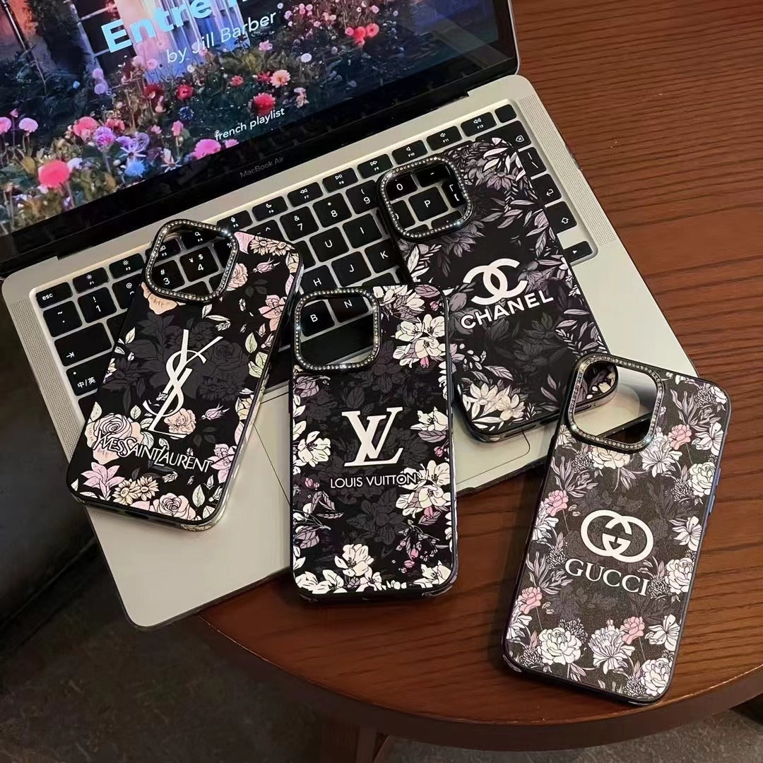 Custodia per telefono con design floreale per iPhone