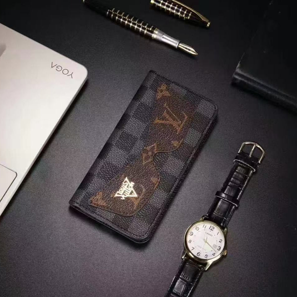 Custodia portafoglio premium con occhiali da sole Cool per iPhone