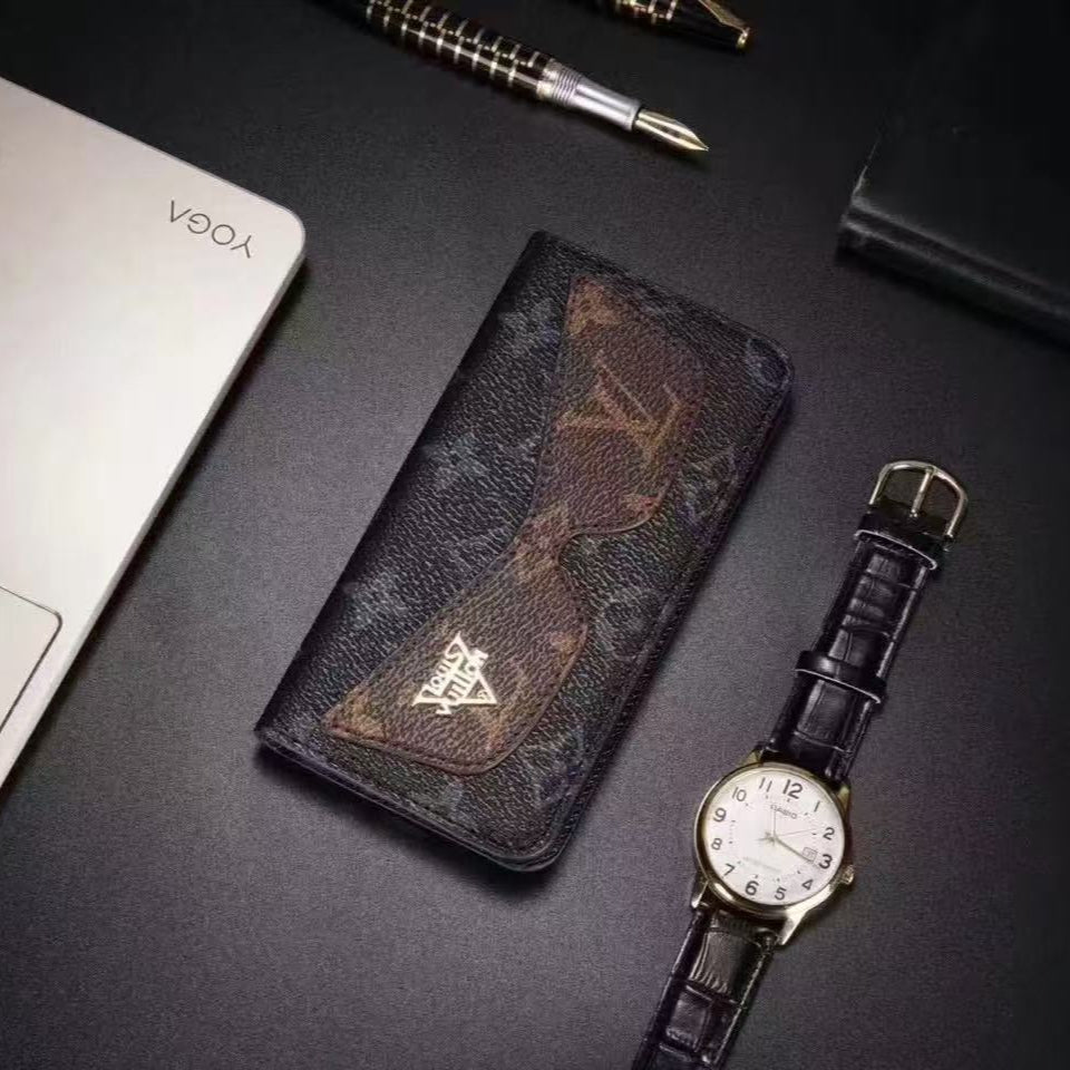 Custodia portafoglio premium con occhiali da sole Cool per iPhone