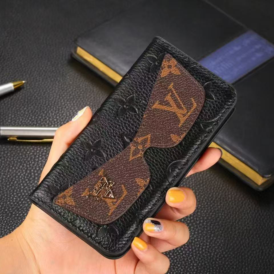 Custodia portafoglio premium con occhiali da sole Cool per iPhone