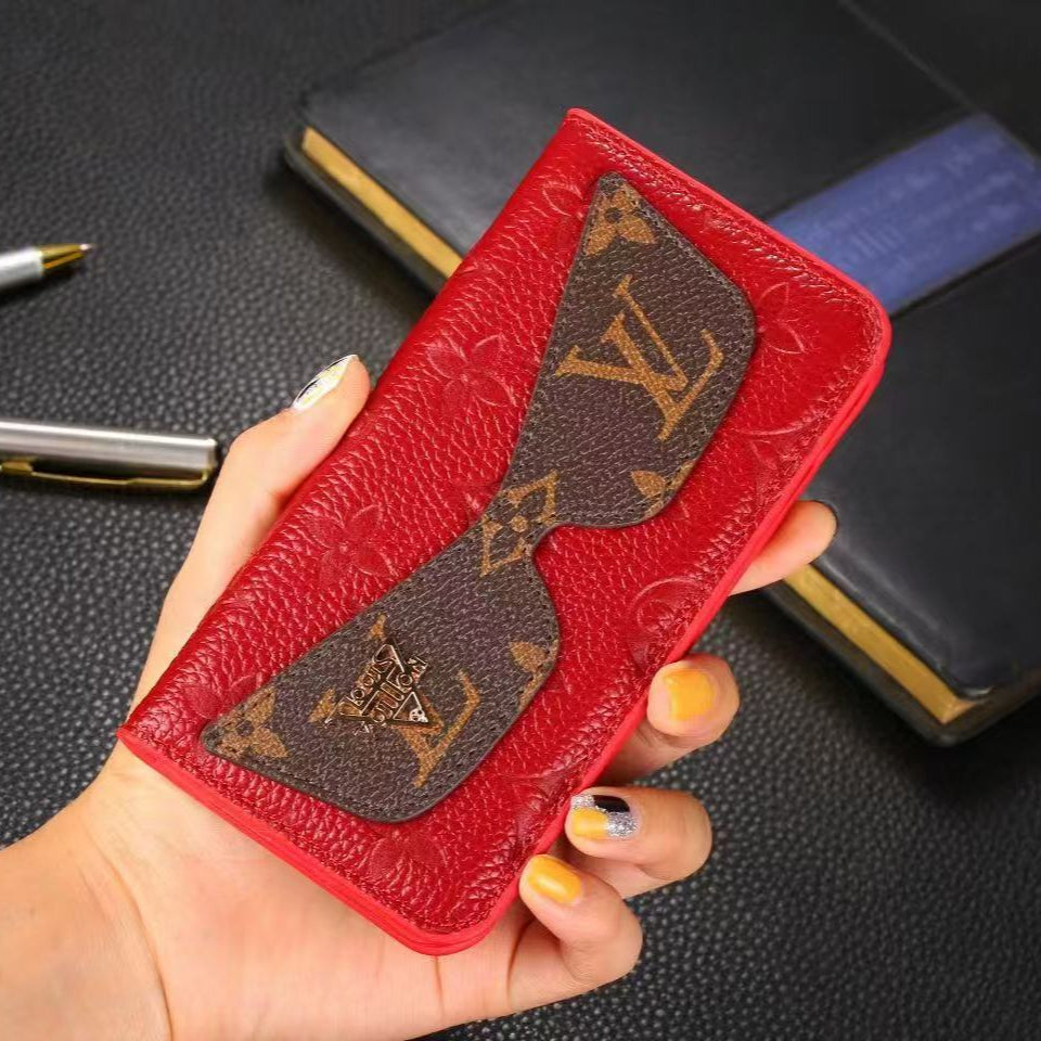 Custodia portafoglio premium con occhiali da sole Cool per iPhone
