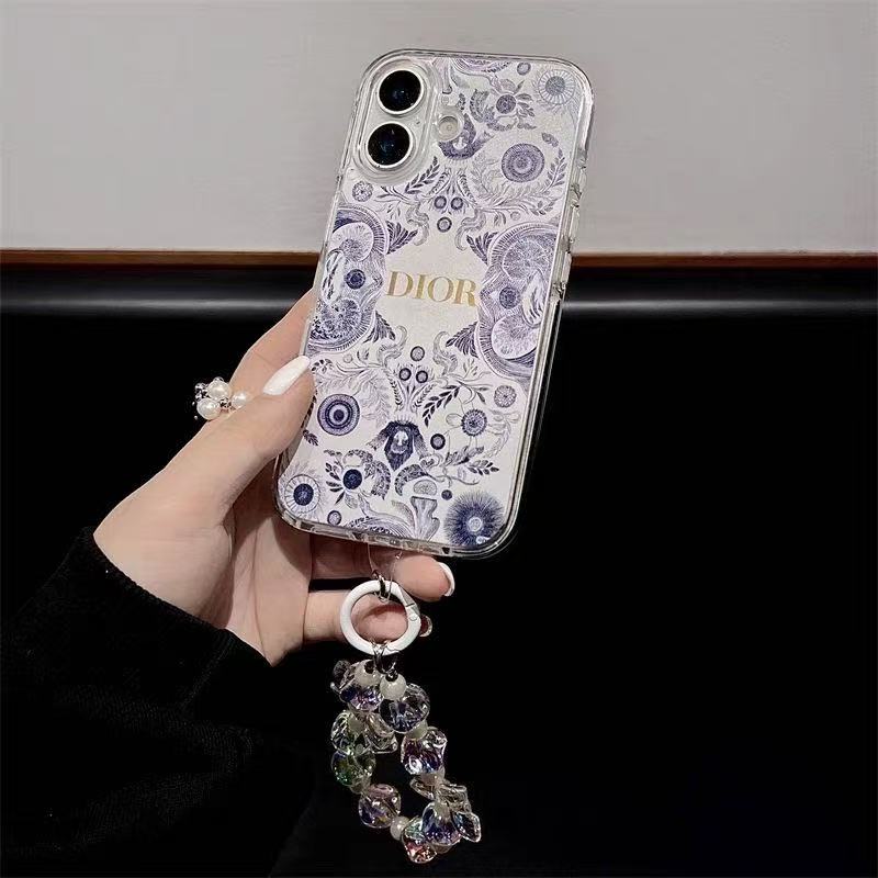 Custodia per telefono con catena trasparente e fresca per iPhone